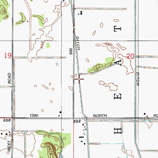 Topographic Map of Wesner Ditch, IN