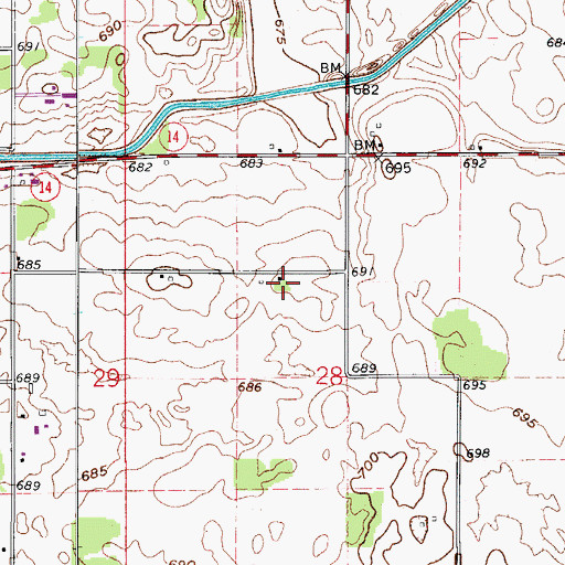Topographic Map of Jasper County, IN
