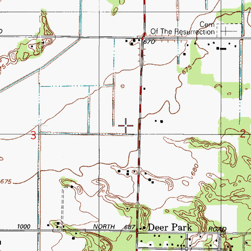 Topographic Map of Cheever Airport (historical), IN