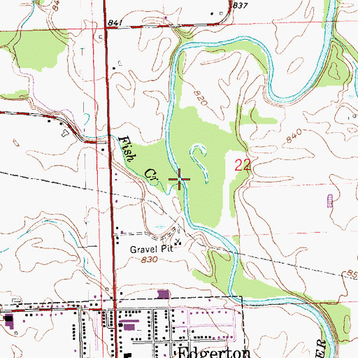 Topographic Map of Fish Creek, OH