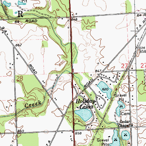 Topographic Map of Black Creek, IN
