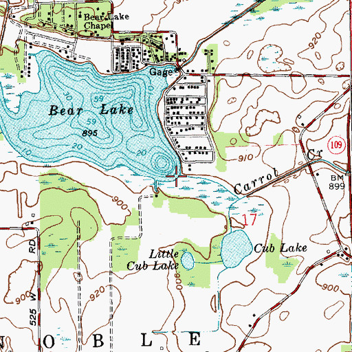 Topographic Map of Carrol Creek, IN