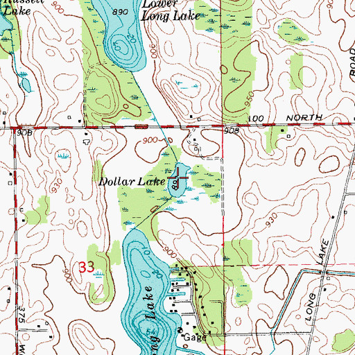 Topographic Map of Dollar Lake, IN