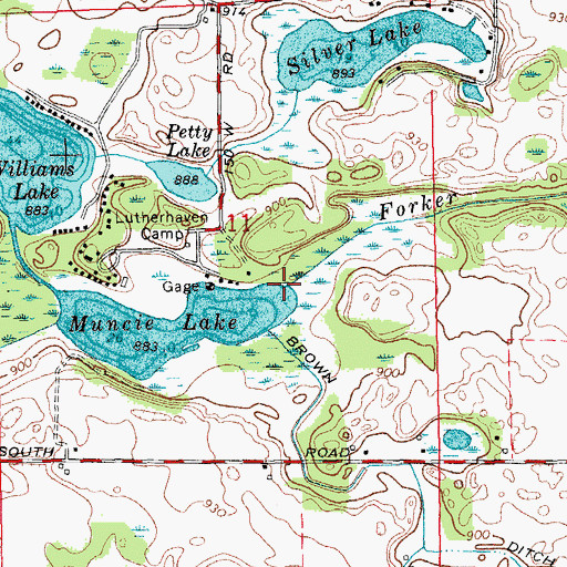 Topographic Map of Forker Creek, IN