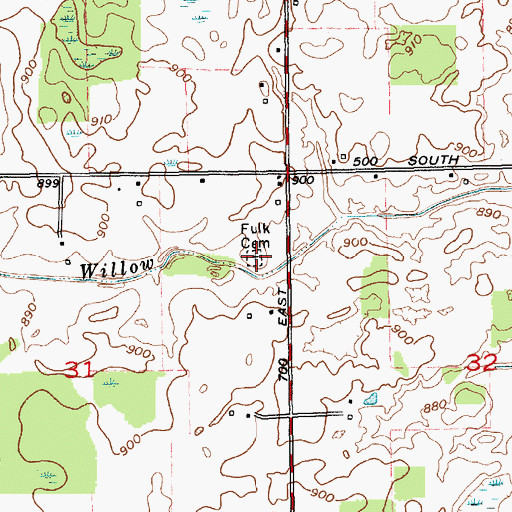 Topographic Map of Fulk Cemetery, IN