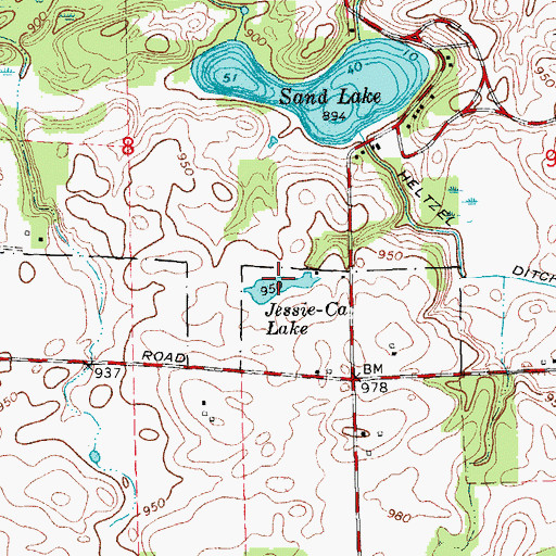 Topographic Map of Jessie-Ca Lake, IN