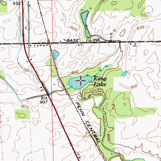 Topographic Map of King Lake, IN