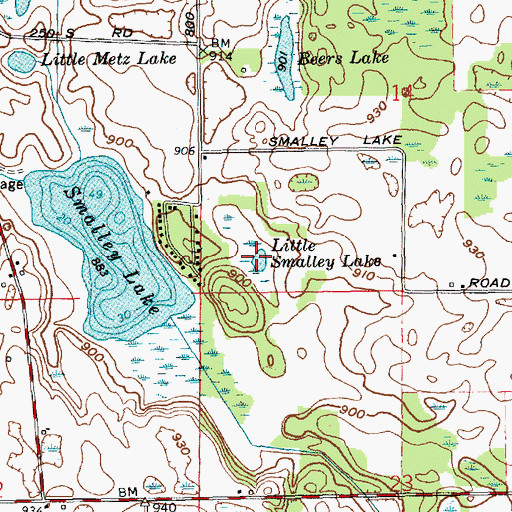 Topographic Map of Little Smalley Lake, IN
