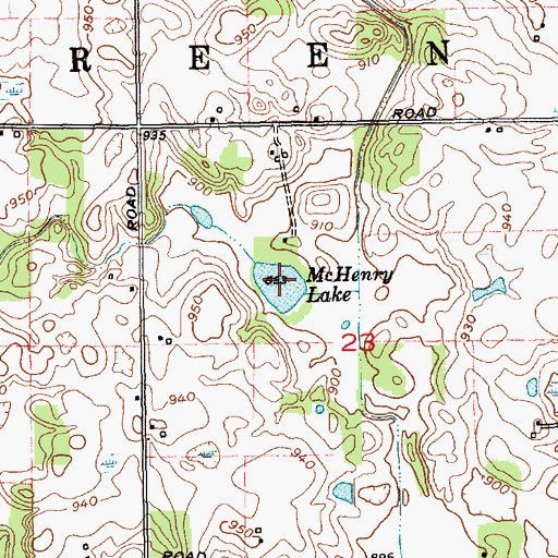 Topographic Map of McHenry Lake, IN