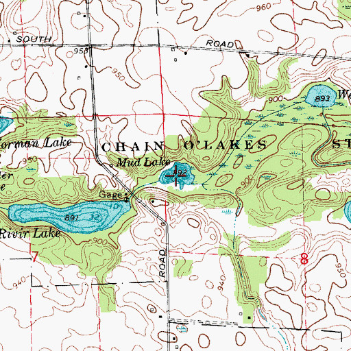 Topographic Map of Mud Lake, IN