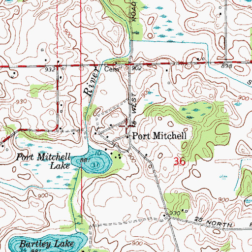 Topographic Map of Port Mitchell, IN
