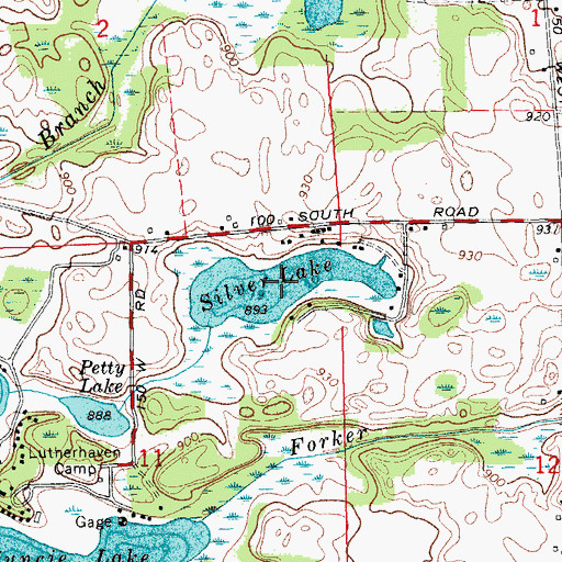Topographic Map of Silver Lake, IN