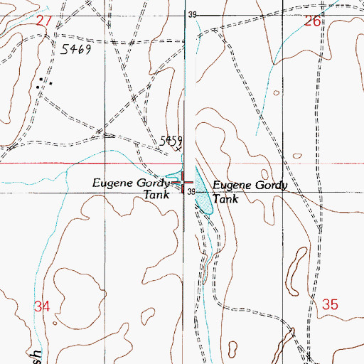 Topographic Map of Eugene Gordy Tank, AZ