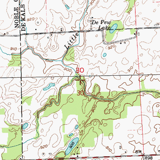 Topographic Map of Sycamore Creek, IN