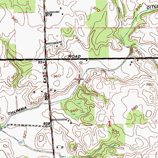 Topographic Map of Thumma Ditch, IN