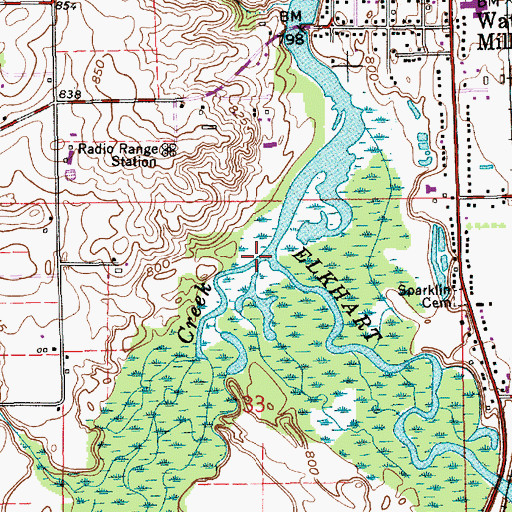 Topographic Map of Turkey Creek, IN