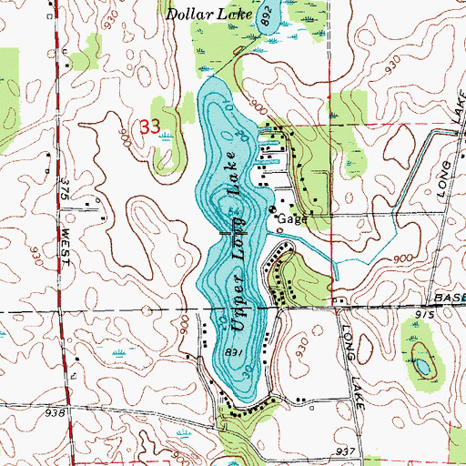 Topographic Map of Upper Long Lake, IN