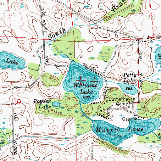 Topographic Map of Williams Lake, IN