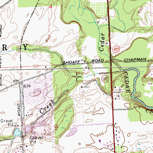 Topographic Map of Willow Creek, IN