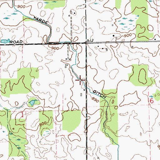 Topographic Map of Yarde Ditch, IN