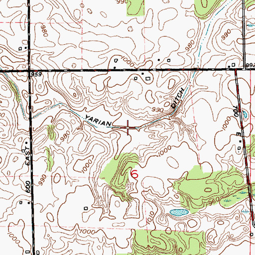 Topographic Map of Yarian Ditch, IN