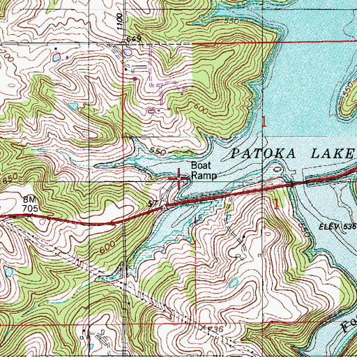 Topographic Map of Adkins Cemetery, IN
