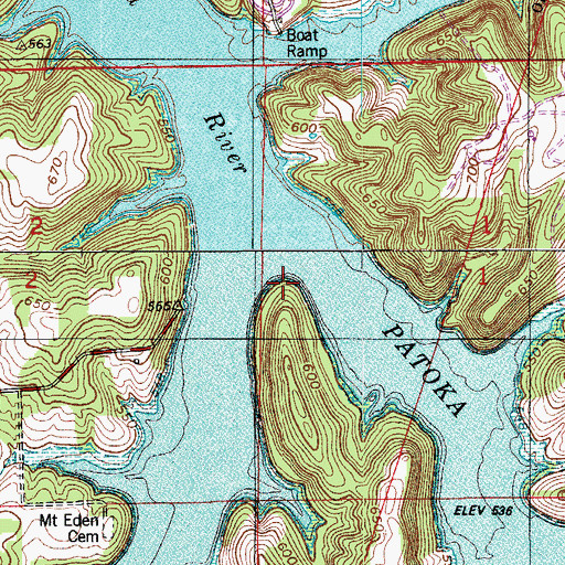 Topographic Map of Allen Creek, IN