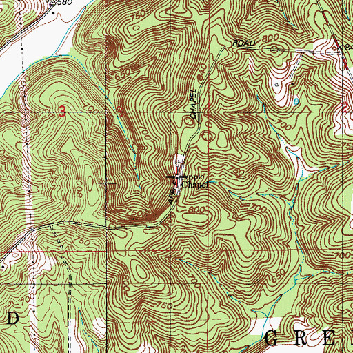 Topographic Map of Apple Church, IN