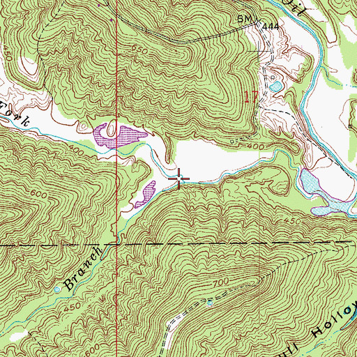 Topographic Map of Ash House Branch, IN