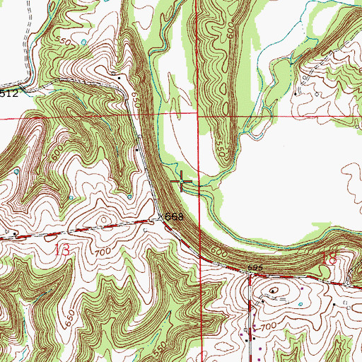 Topographic Map of Back Creek, IN