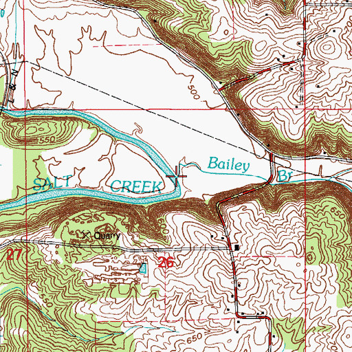 Topographic Map of Bailey Branch, IN