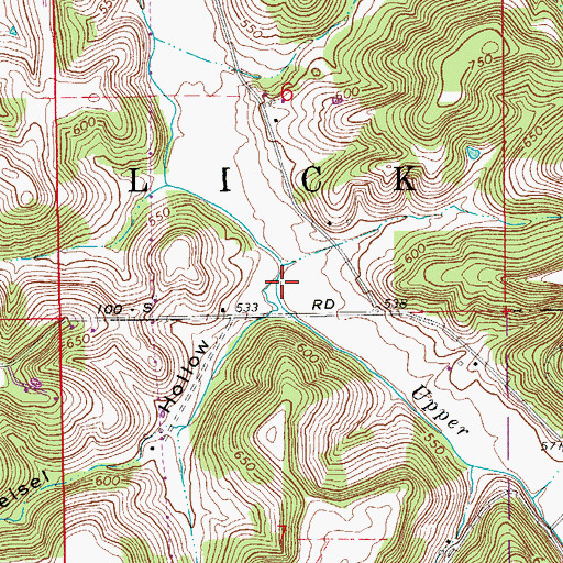 Topographic Map of Barnheisel Hollow, IN