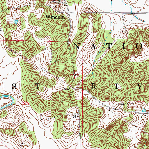 Topographic Map of Bateman School, IN
