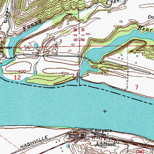 Topographic Map of Bear Creek, IN