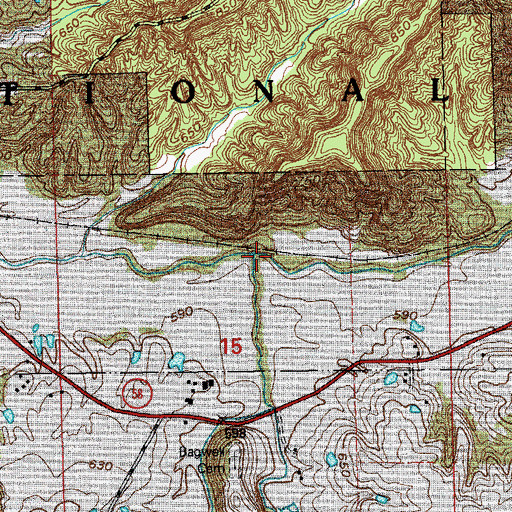 Topographic Map of Bee Creek, IN