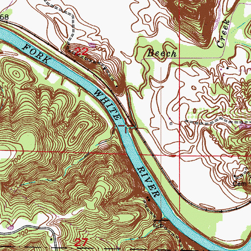 Topographic Map of Beech Creek, IN