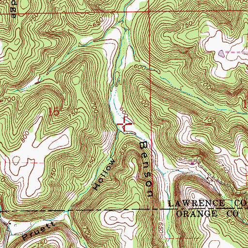 Topographic Map of Benson Hollow, IN