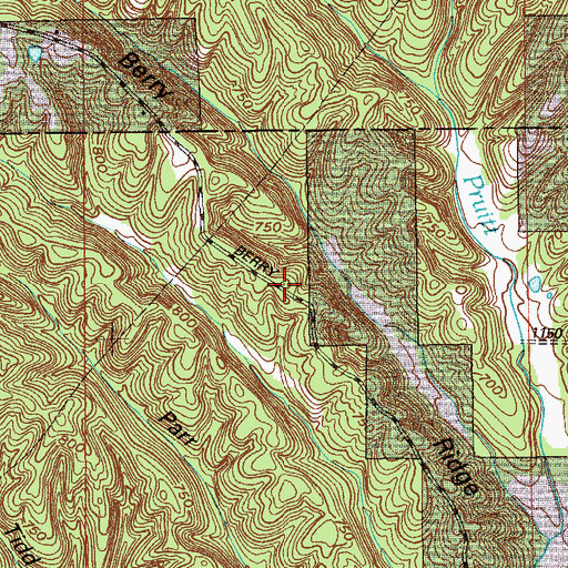 Topographic Map of Berry Ridge, IN