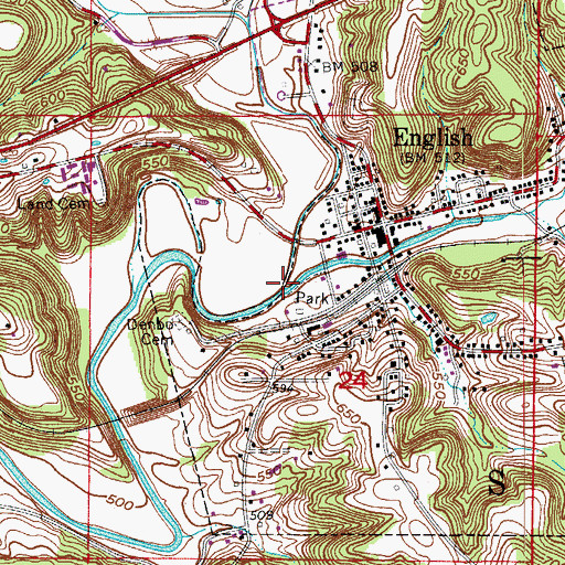 Topographic Map of Bird Hollow Creek, IN