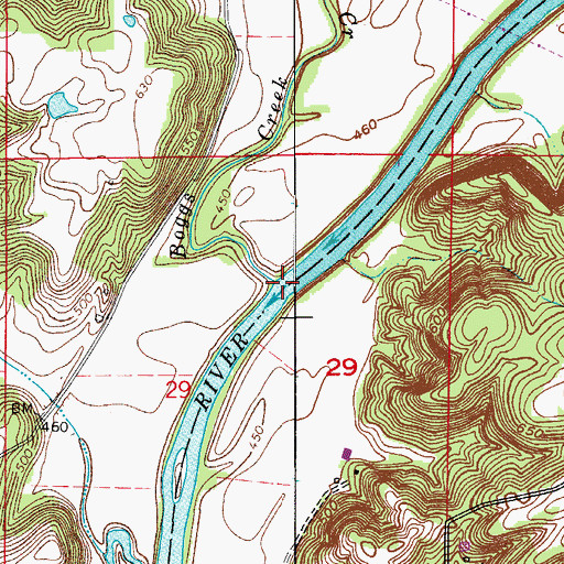 Topographic Map of Boggs Creek, IN