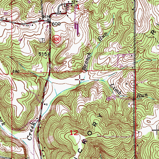 Topographic Map of Branch Run, IN