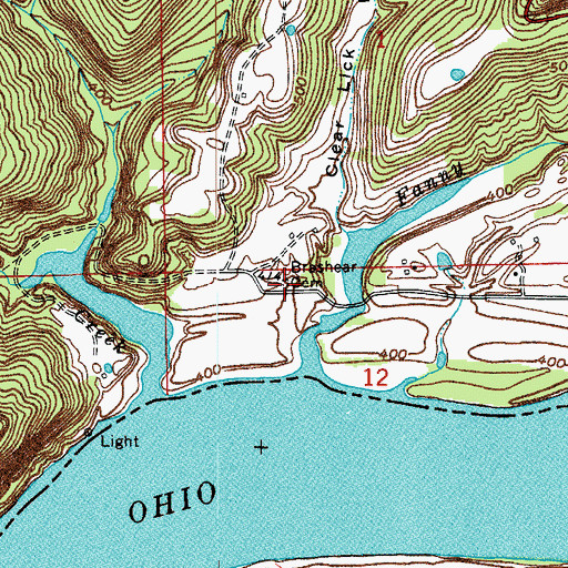 Topographic Map of Brashear Cemetery, IN