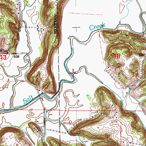 Topographic Map of Brewer Branch, IN