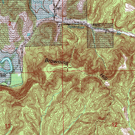 Topographic Map of Browning Hill, IN