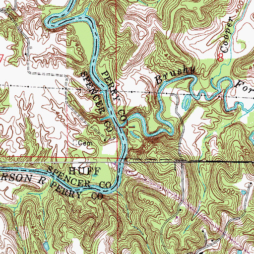 Topographic Map of Brushy Fork, IN