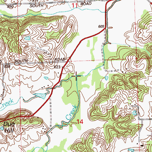 Topographic Map of Buck Creek, IN