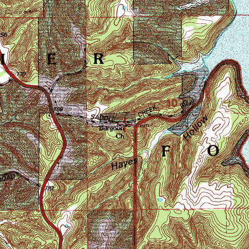 Topographic Map of Burgoon Church, IN