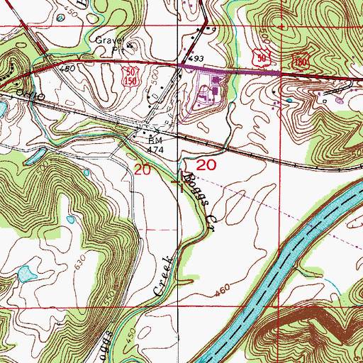 Topographic Map of Buzzard Run, IN