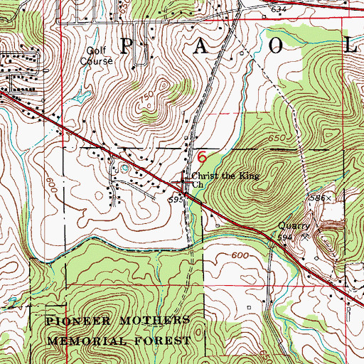 Topographic Map of Christ of King Church, IN