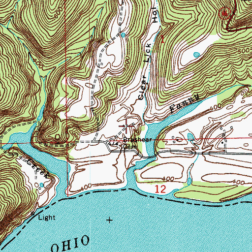 Topographic Map of Clear Lick Hollow, IN